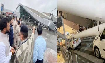 Delhi Airport के टर्मिनल-1 की छत गिरी, 1 की मौत 6 घायल