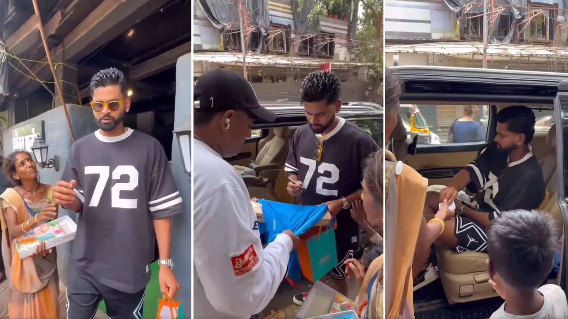 Shreyas अय्यर सड़क पर सामान बेचने वाली महिला की सहायता करते दिखे