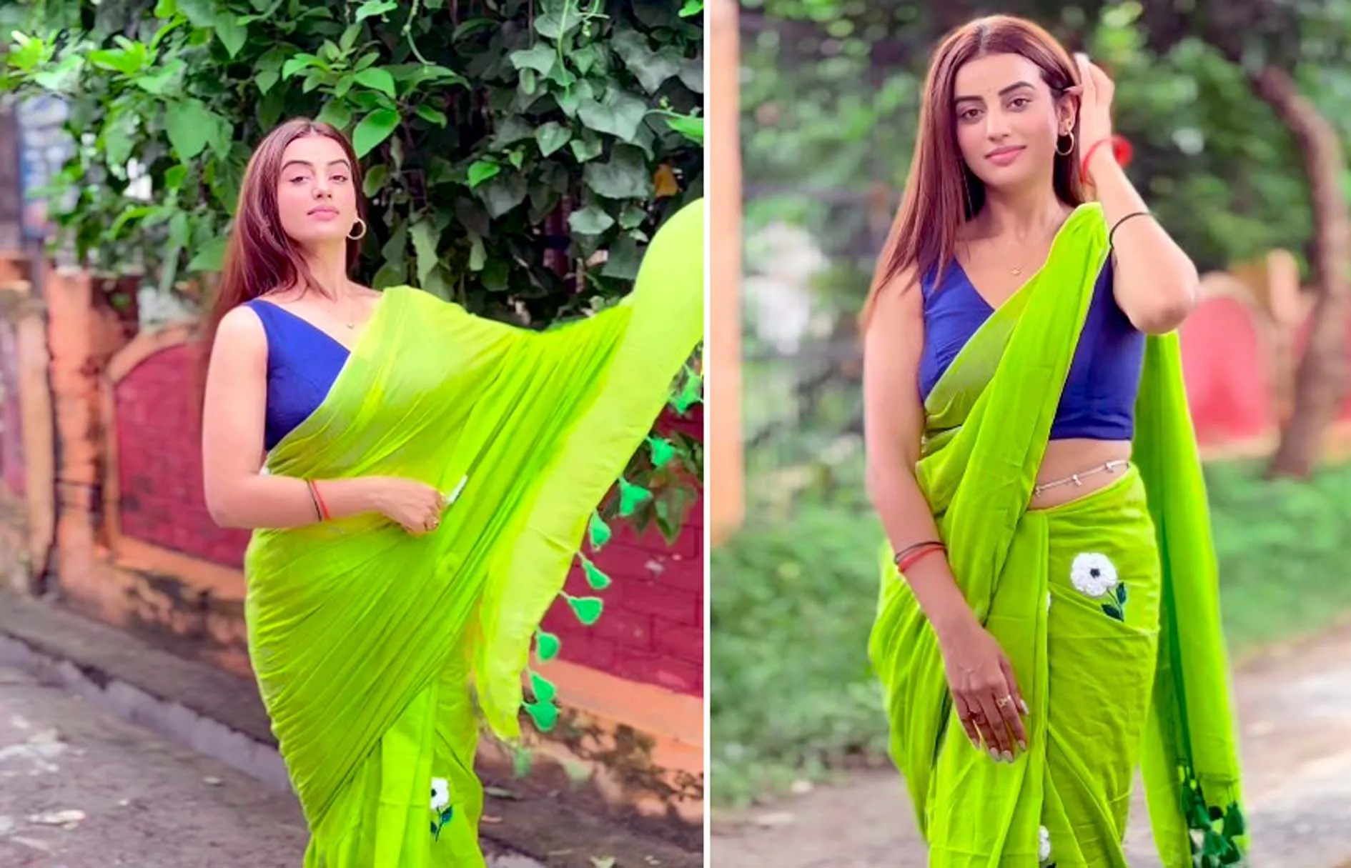 Akshara Singh का ट्रेडिशनल लुक बेहद पसंद आ रहा है फैंस को