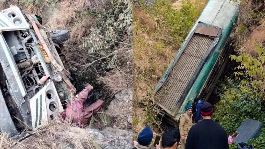 अनियंत्रित होकर गहरी खाई में गिरी बस, 7 यात्रियों की मौत, कई घायल