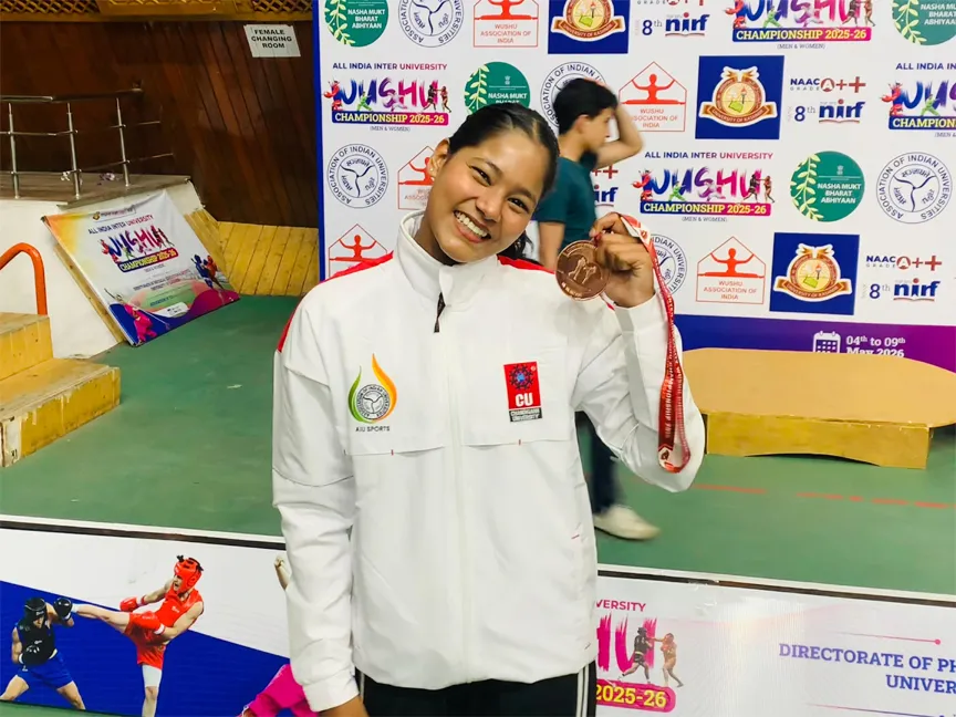 जबलपुर की Tanya Jatav ने ऑल इंडिया इंटर यूनिवर्सिटी वुशु चैंपियनशिप 2025-26 में जियांशु एवं कियांशु स्पर्धा में 2 कांस्य पदक प्राप्त किये