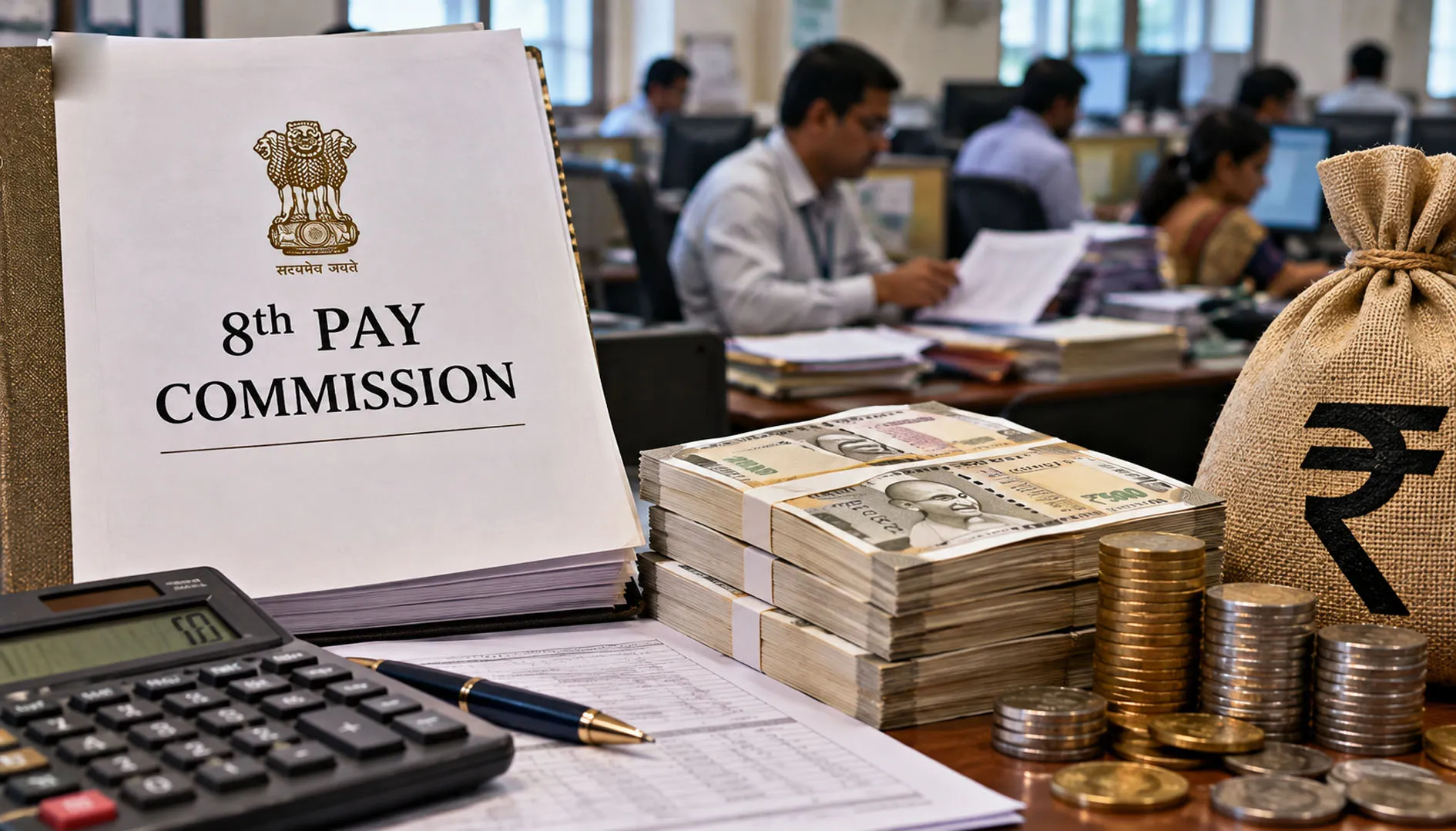Central government employees  को आठवें वेतन आयोग का इंतजार: 18 लाख तक एरियर संभव