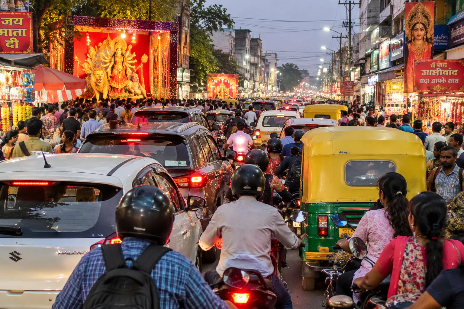 त्यौहारों के बीच Traffic System बेपटरी, छोटे-छोटे बाजारों में भी जाम