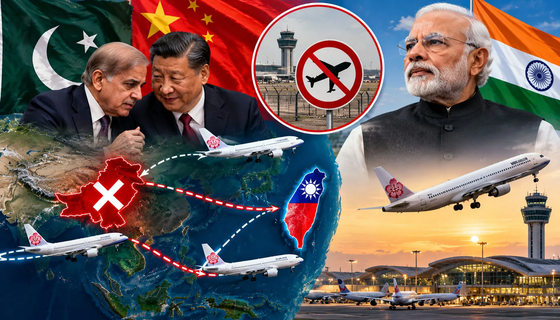China के गुलाम पाकिस्तान ने ताइवान के लिए हवाई क्षेत्र बंद किया